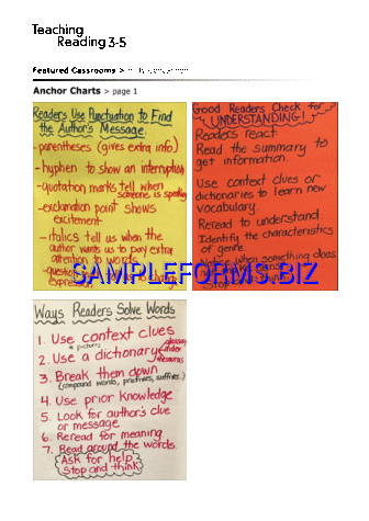 Anchor Charts For Teaching Reading pdf free